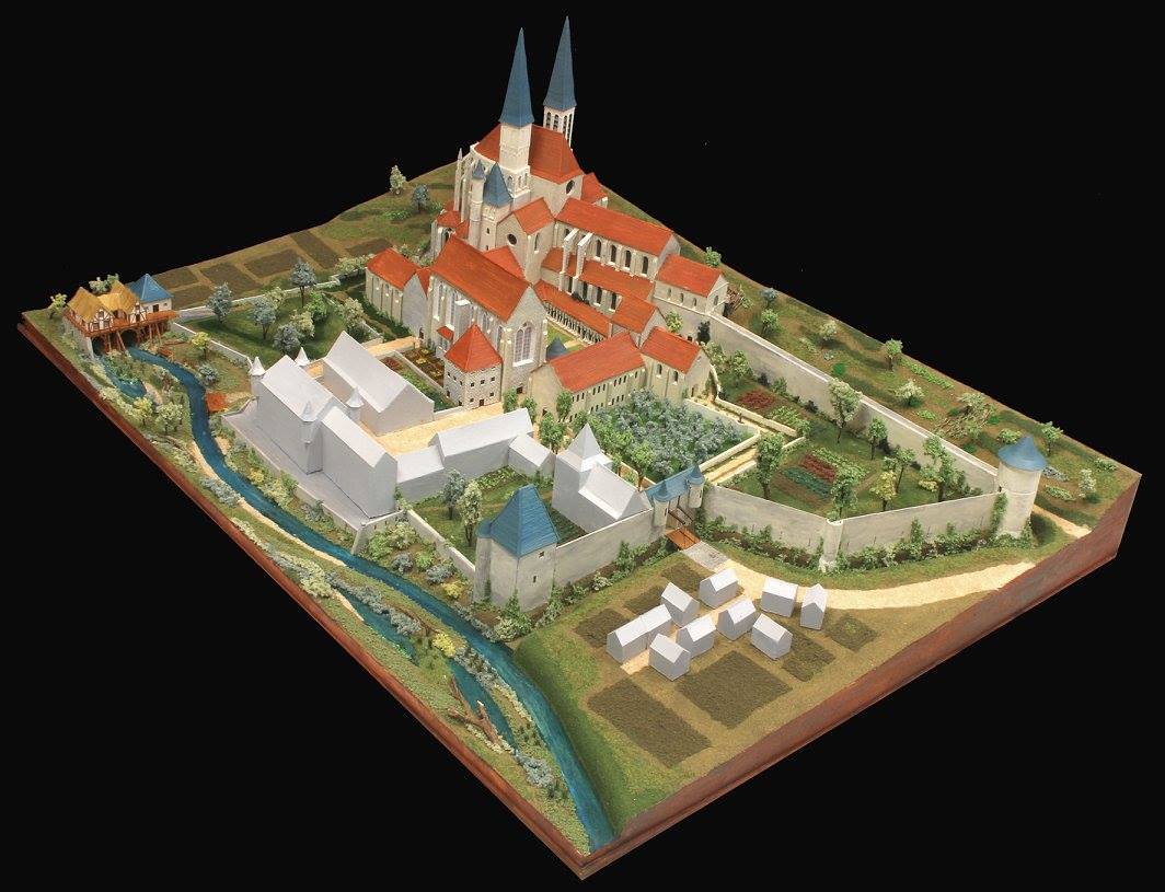 Maquette de l'abbaye de Saint-Maur à la fin du Moyen Âge